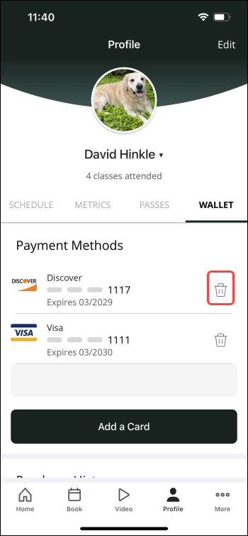 How to manage payment methods (branded app)