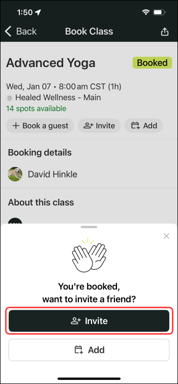 How to invite a friend to a class